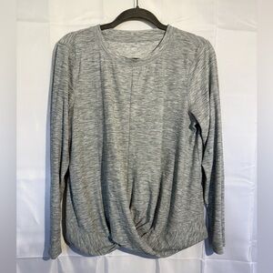 NWOT Old Navy Active Long Sleeve Gray Shirt with Twist Front - Size L
